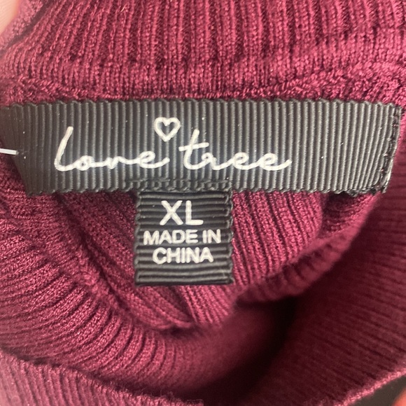 Burgundy Ballon Sleeve Sweater Dress - Picture 2 of 4